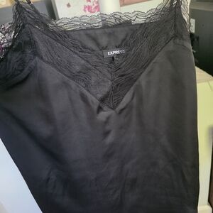 Express Satin & Lace V-Neck Slip Chemise